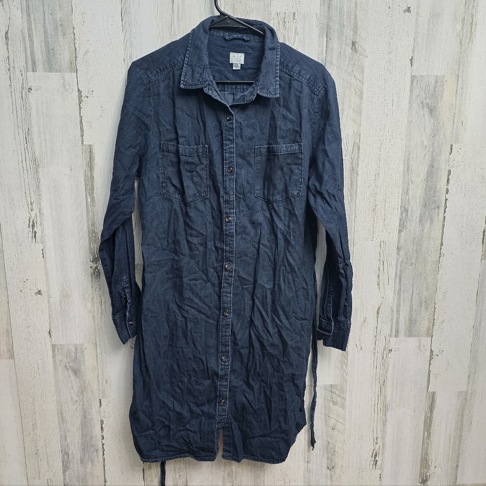 A.n.d Blue Chambray Denim Shirt Dress Womens Plus Size XXL